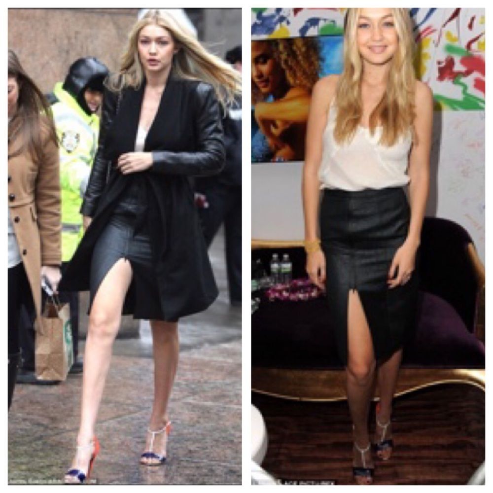 Katherine Kidd Animal Texture Black Skirt w/Metallic Sheen-Zipper Thigh Slit-10